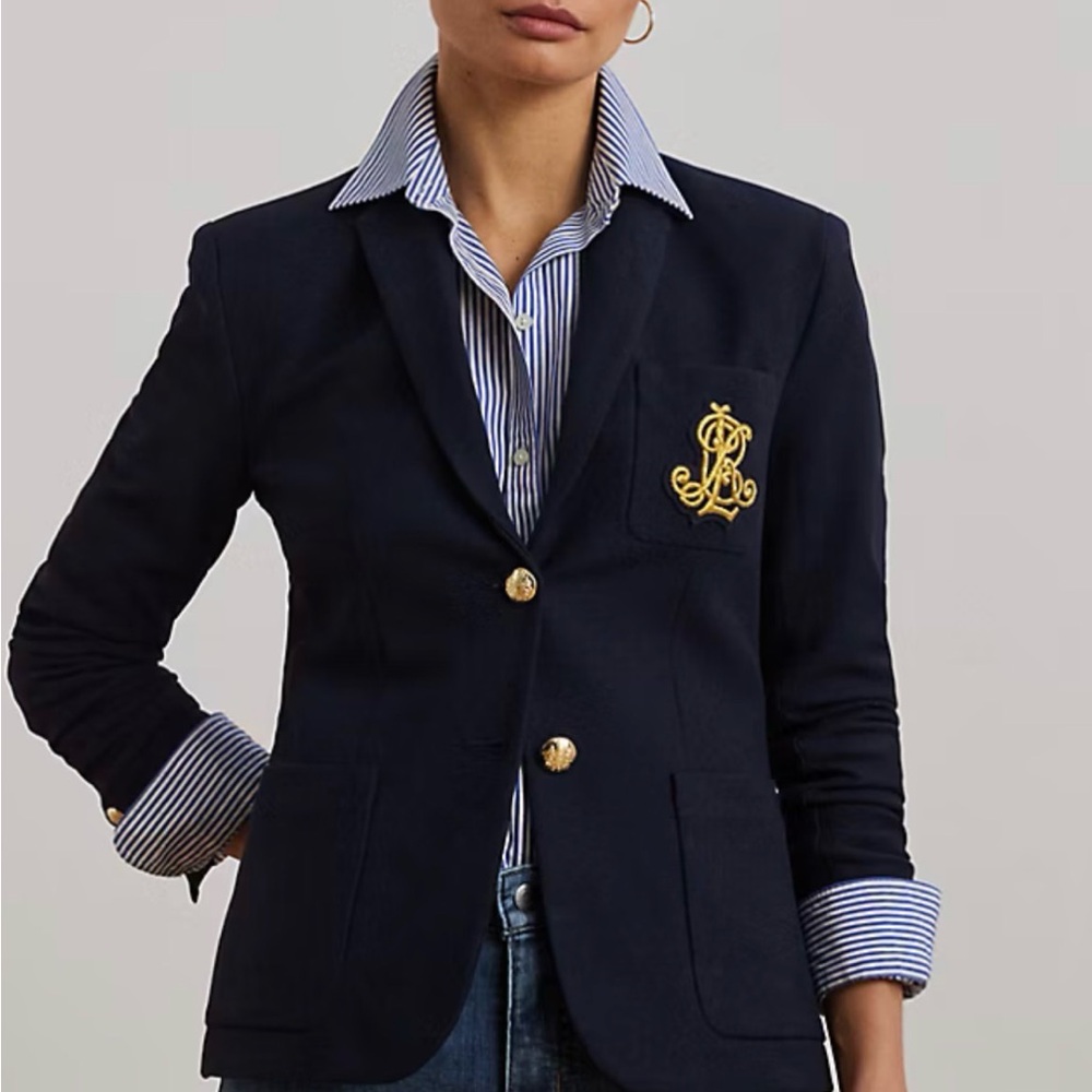 Ralph Lauren Dark Blue Blazer with Gold Details